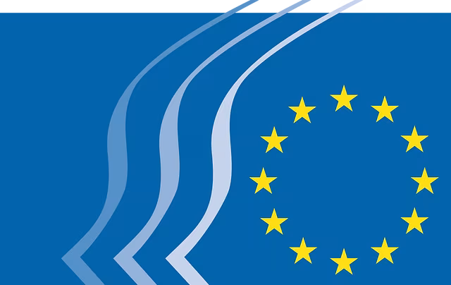 Logotipo del Comité Económico y Social Europeo con las estrellas de la Unión Europea sobre fondo azul